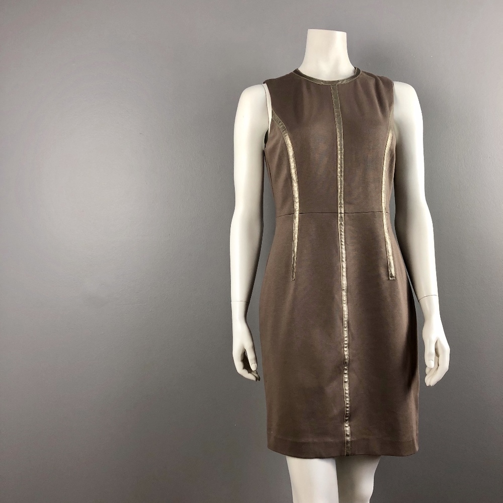Trina Turk Jocelyn Ponte Dress with Leather Trim